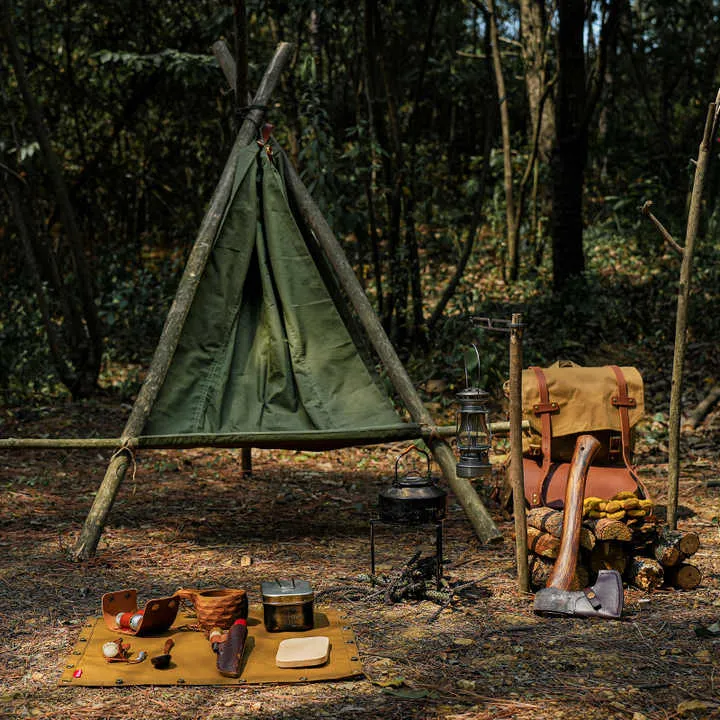 أرجوحة واحدة قابلة للطي من القطن TC خفيفة الوزن للتخييم الخفيف للغاية في الهواء الطلق -TC Cotton Single Folding Hammock Lightweight Ultralight Outdoor Camping