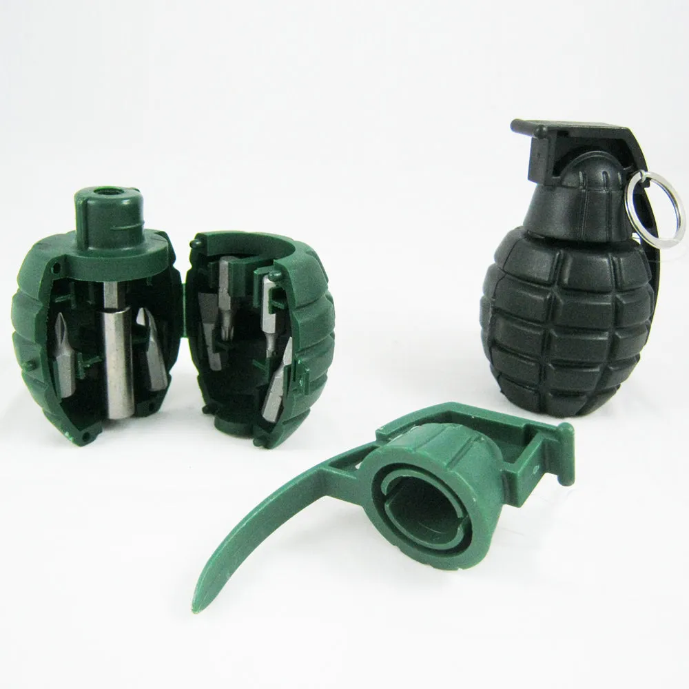 1 Grenade Screwdriver 7 in 1 Keychain Tool Green GREAT for Gift !! *HOT ITEM*