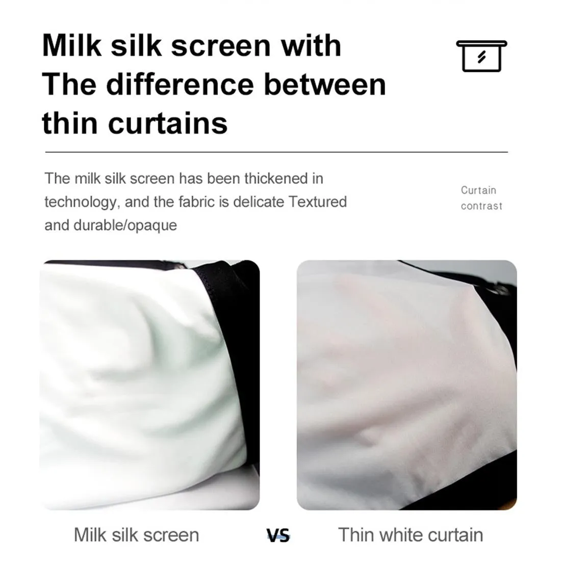 100 16 9 Projector Film Curtain - 221x125cm - Milk Silk Polyester - Folding
