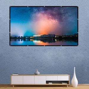 100 16 9 Projector Film Curtain - 221x125cm - Milk Silk Polyester - Folding