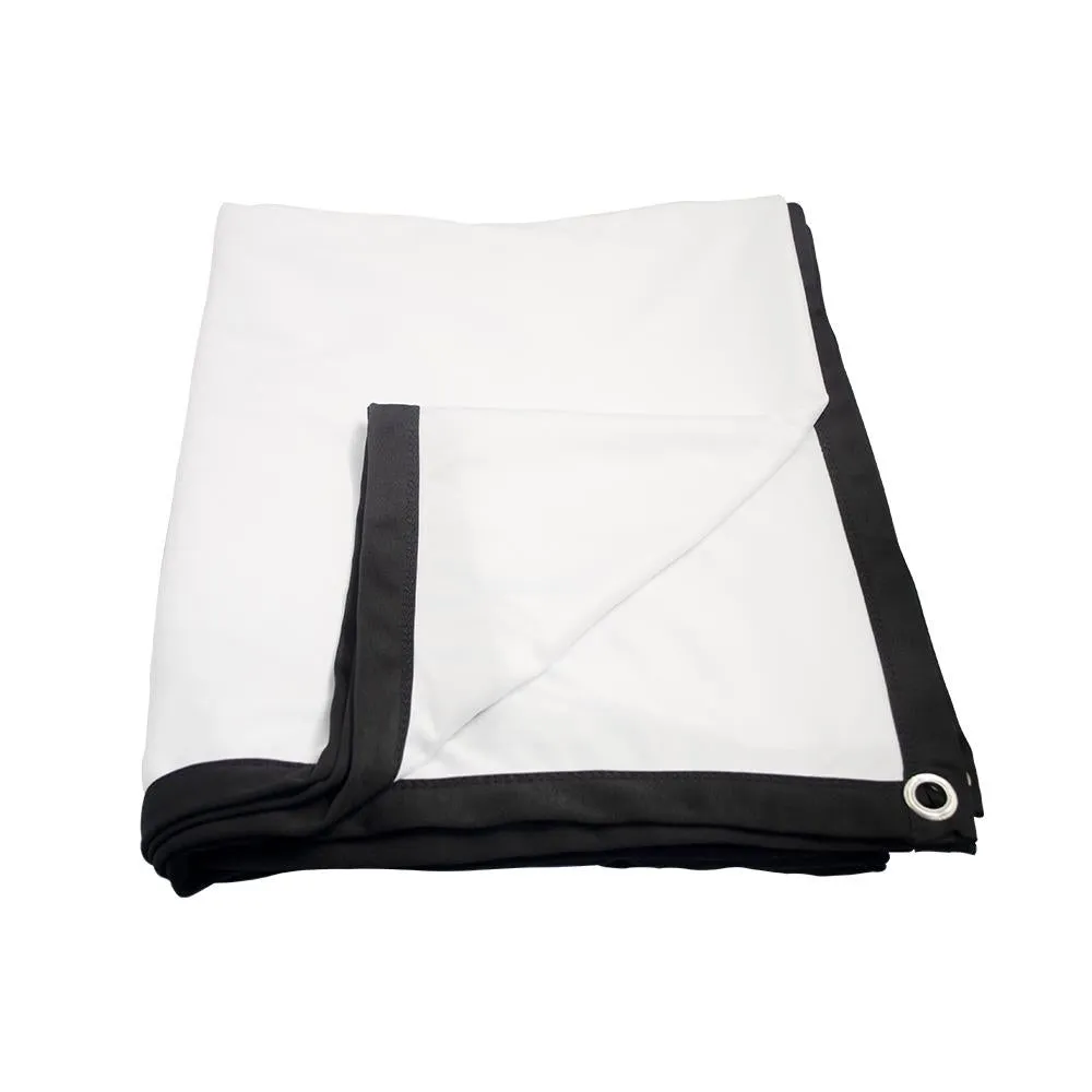 100 16 9 Projector Film Curtain - 221x125cm - Milk Silk Polyester - Folding