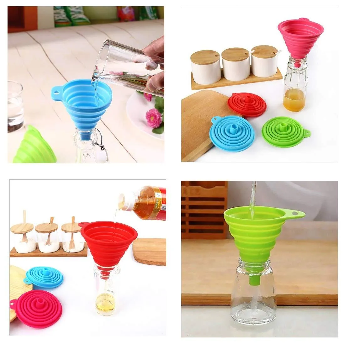 1115 Silicone Collapsible Funnel Kitchen for Flexible Extension