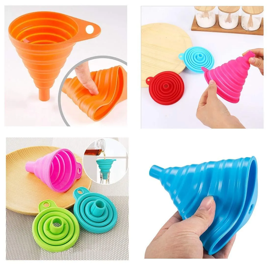 1115 Silicone Collapsible Funnel Kitchen for Flexible Extension