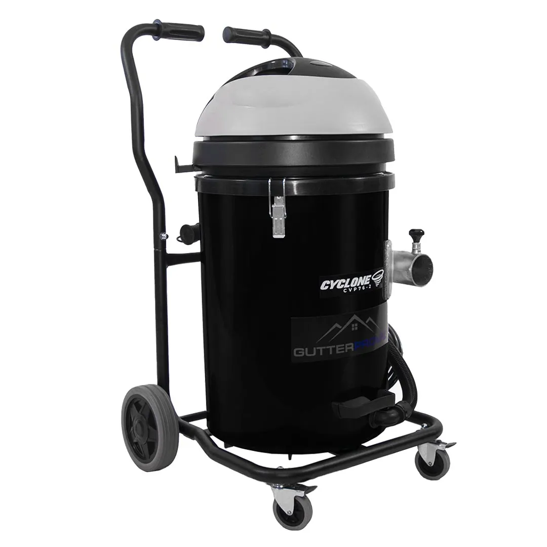 20 Gallon Cyclone 2400W Polypropylene Domestic Gutter Vacuum with 28 Foot Carbon Clamping Poles and Bag