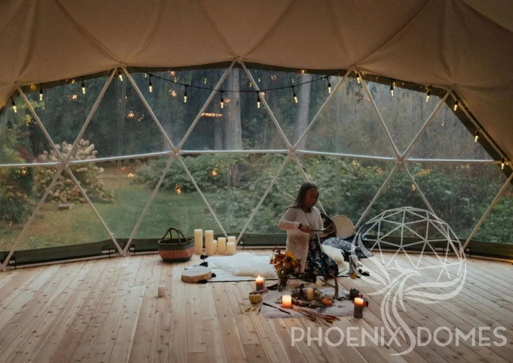 4-Season DELUXE Glamping & Yoga Package Dome - 30'/9m - Phoenix Domes