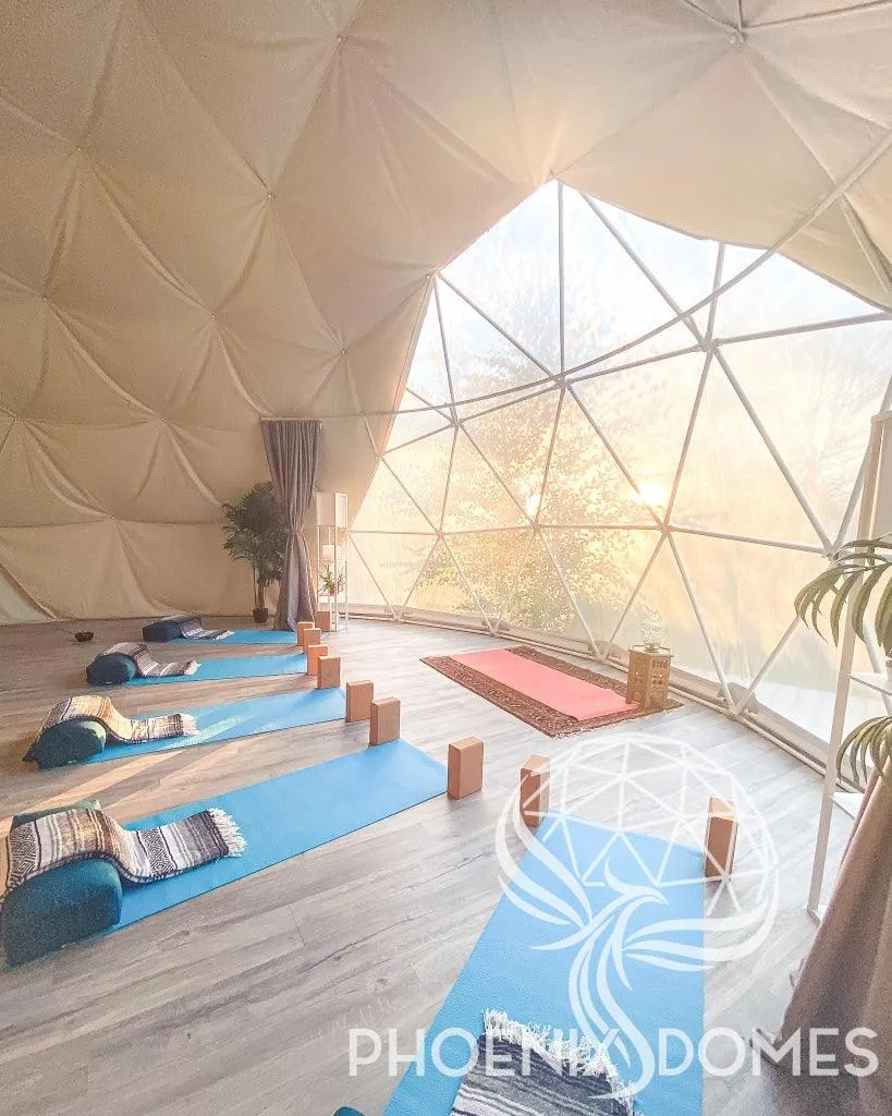 4-Season DELUXE Glamping & Yoga Package Dome - 30'/9m - Phoenix Domes