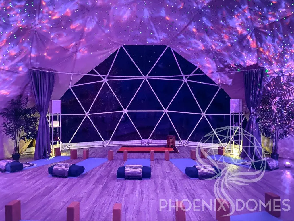 4-Season DELUXE Glamping & Yoga Package Dome - 30'/9m - Phoenix Domes