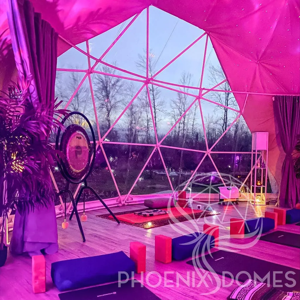 4-Season DELUXE Glamping & Yoga Package Dome - 30'/9m - Phoenix Domes