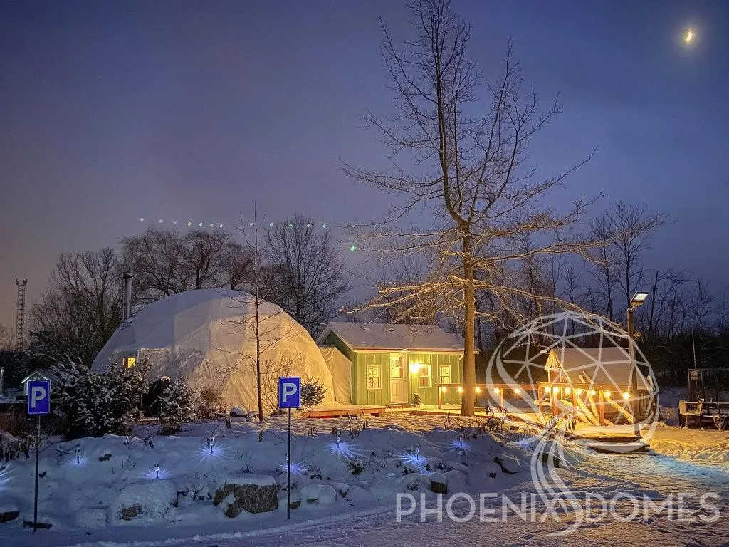 4-Season DELUXE Glamping & Yoga Package Dome - 33'/10m - Phoenix Domes