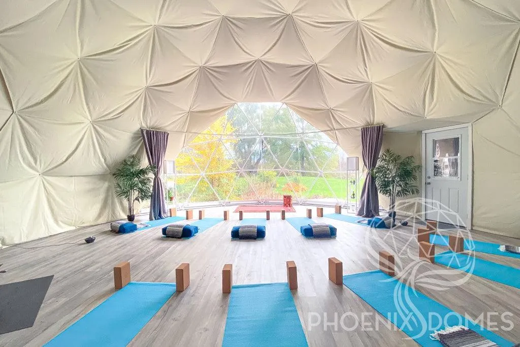 4-Season DELUXE Glamping & Yoga Package Dome - 33'/10m - Phoenix Domes