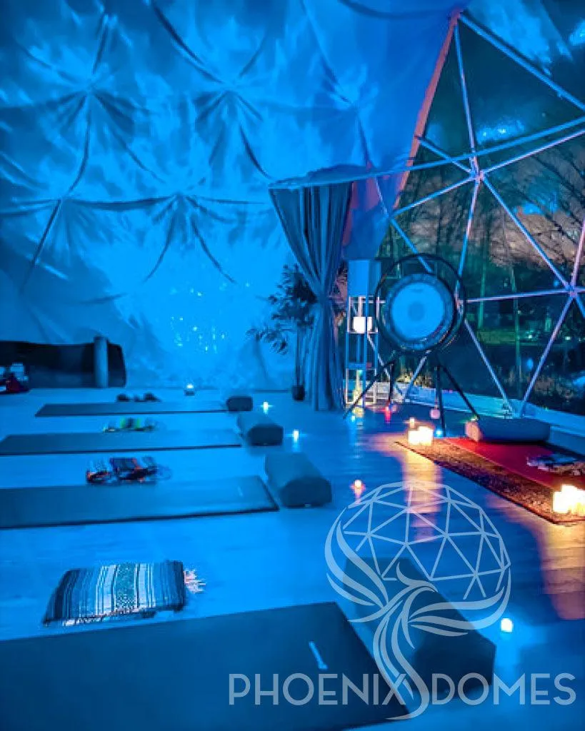 4-Season DELUXE Glamping & Yoga Package Dome - 33'/10m - Phoenix Domes