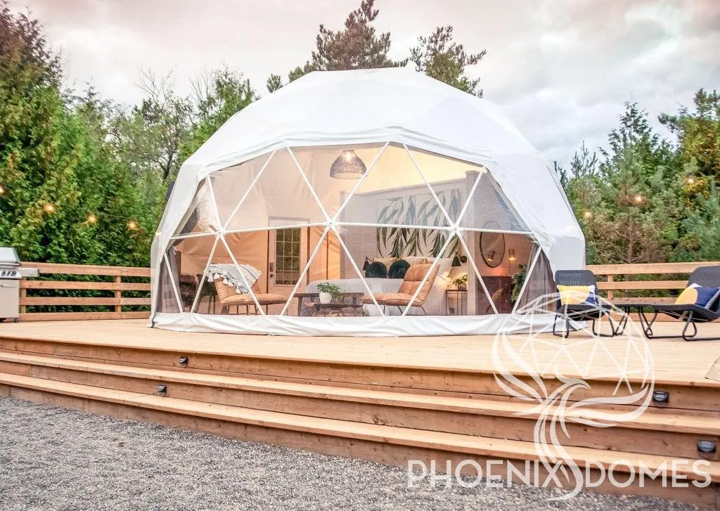 4-Season DELUXE Glamping Package Dome - 23'/7m - Phoenix Domes