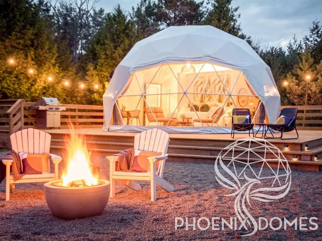 4-Season DELUXE Glamping Package Dome - 23'/7m - Phoenix Domes