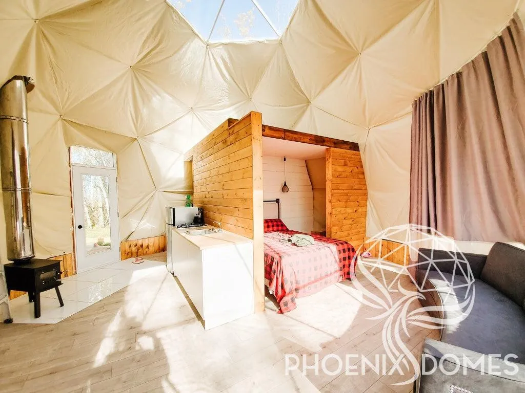 4-Season DELUXE Glamping Package Dome - 23'/7m - Phoenix Domes