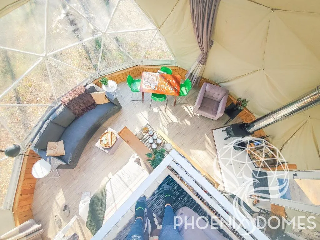 4-Season DELUXE Glamping Package Dome - 23'/7m - Phoenix Domes