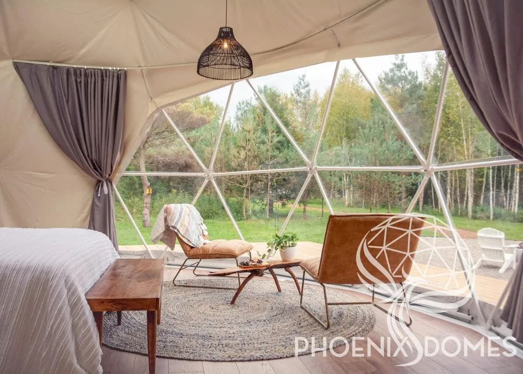 4-Season DELUXE Glamping Package Dome - 23'/7m - Phoenix Domes