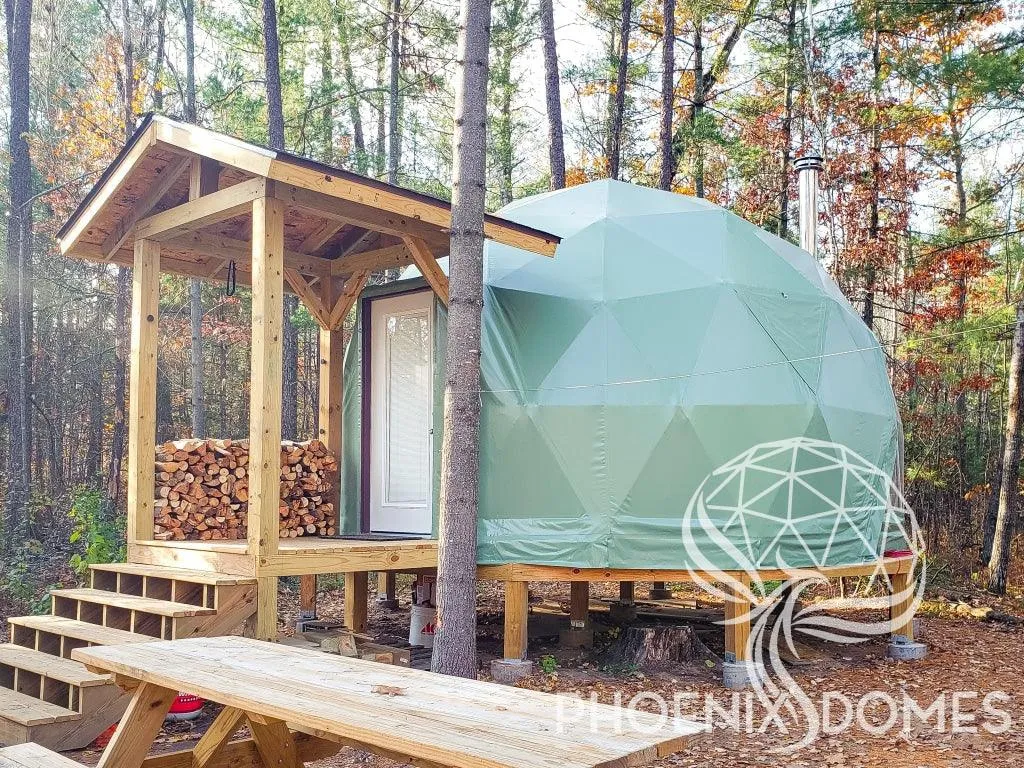 4-Season DELUXE Glamping Package Dome - 23'/7m - Phoenix Domes