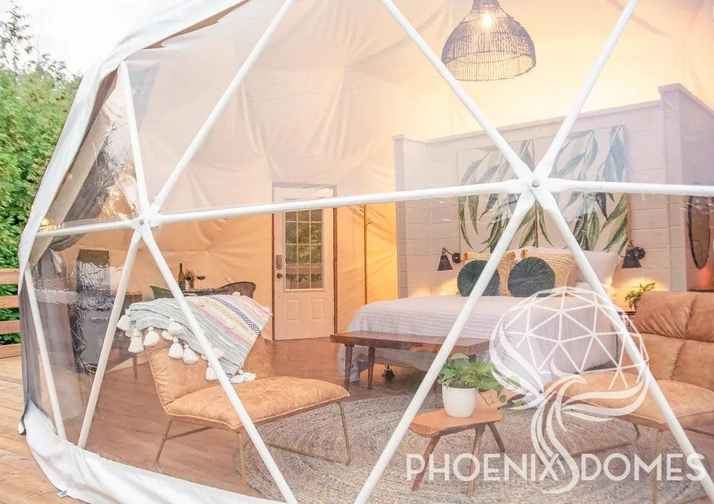 4-Season DELUXE Glamping Package Dome - 23'/7m - Phoenix Domes
