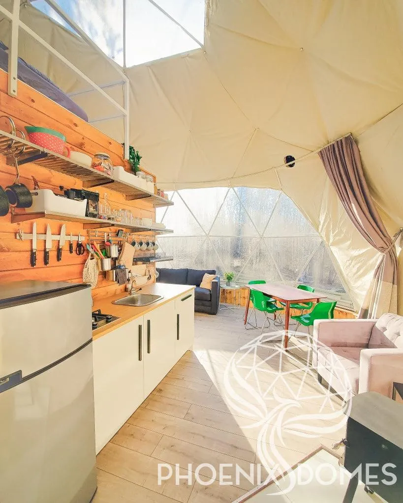 4-Season DELUXE Glamping Package Dome - 23'/7m - Phoenix Domes