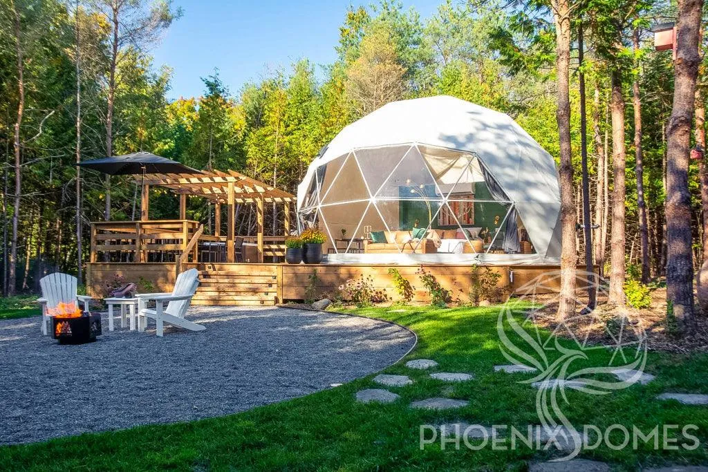 4-Season DELUXE Glamping Package Dome - 26'/8m - Phoenix Domes