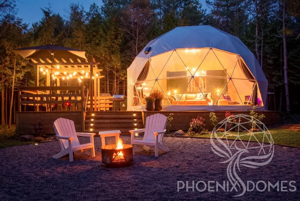 4-Season DELUXE Glamping Package Dome - 26'/8m - Phoenix Domes