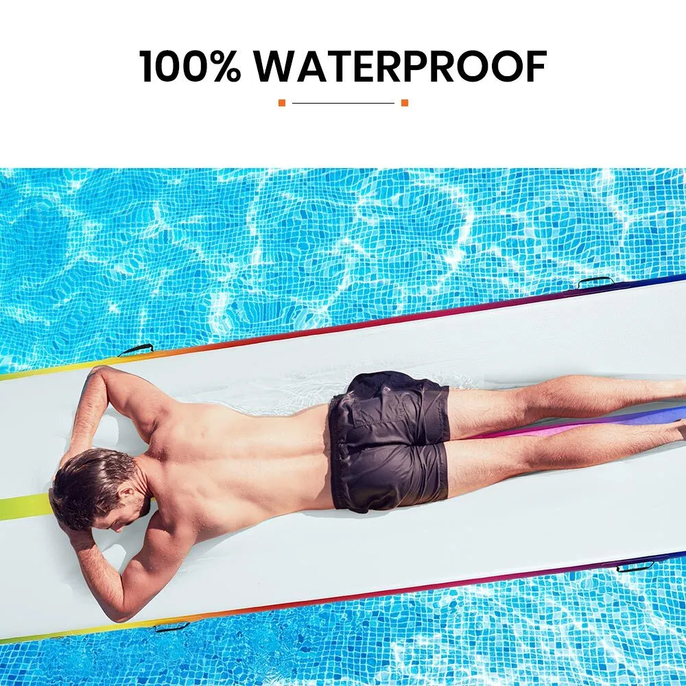 400x100x10cm Inflatable Air Track Mat | Tumbling Gymnastics | Multi-Coloured | with Electric Pump