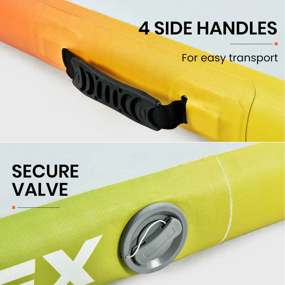 400x100x10cm Inflatable Air Track Mat | Tumbling Gymnastics | Multi-Coloured | with Electric Pump