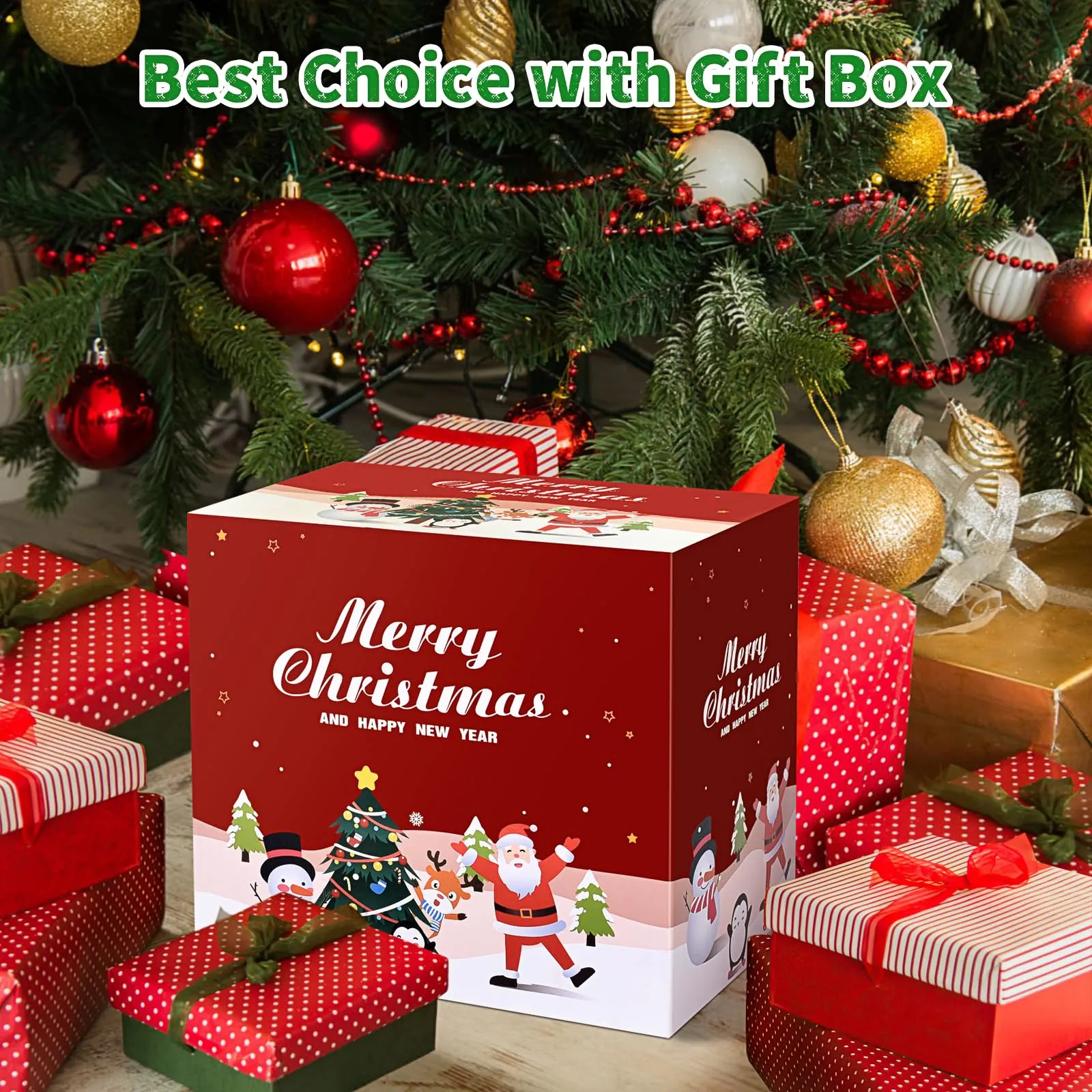 6 FT Christmas Inflatables Outdoor Decorations Climbing Santa Christmas Outdoor Decorations Weatherproof with Gift Box and Built-in LED Light for Xmas Party, Holiday Yard, Balcony, Lawn Decor