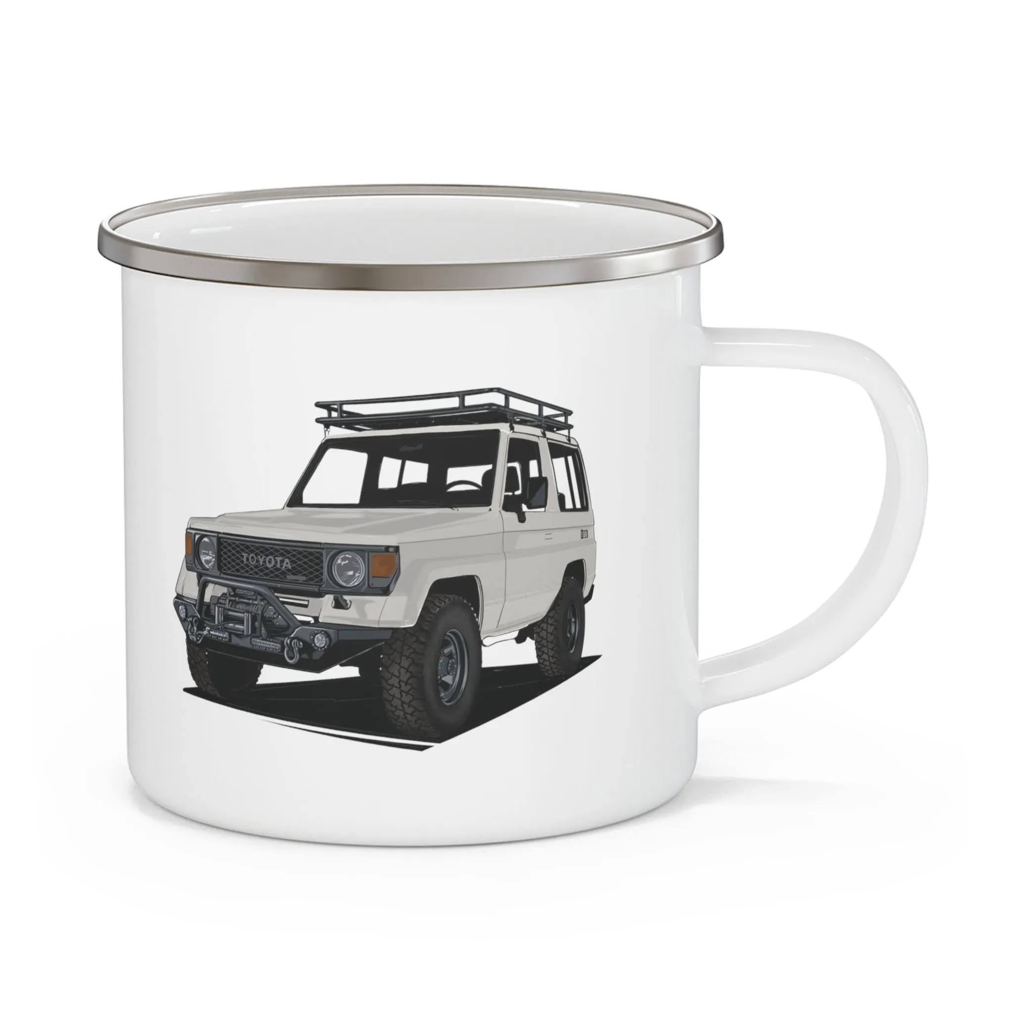 70 Series Land Cruiser Enamel Camping Mug - Reefmonkey Artist Prisma Denensi