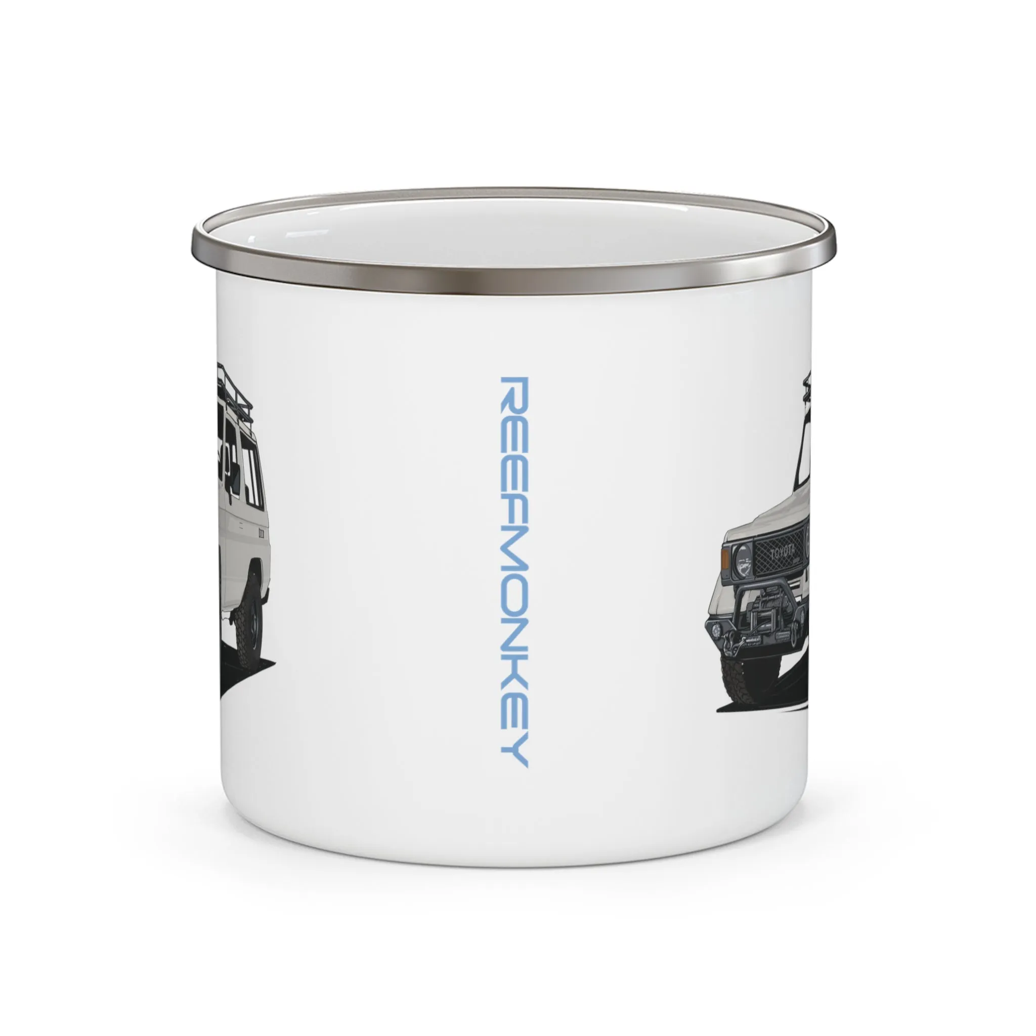 70 Series Land Cruiser Enamel Camping Mug - Reefmonkey Artist Prisma Denensi