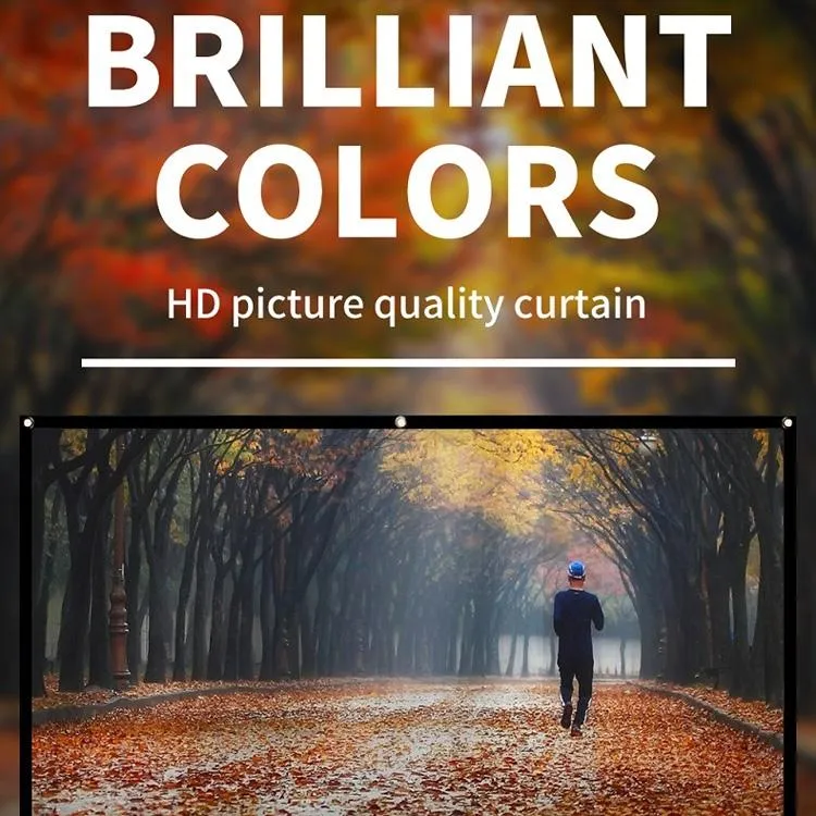 84 16 9 Folding Polyester Projector Film Curtain - 186x105cm Projection Area