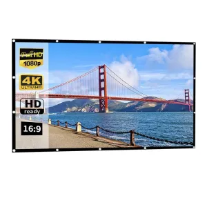 84 16 9 Folding Polyester Projector Film Curtain - 186x105cm Projection Area