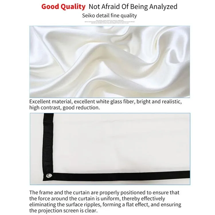 84 16 9 Folding Polyester Projector Film Curtain - 186x105cm Projection Area