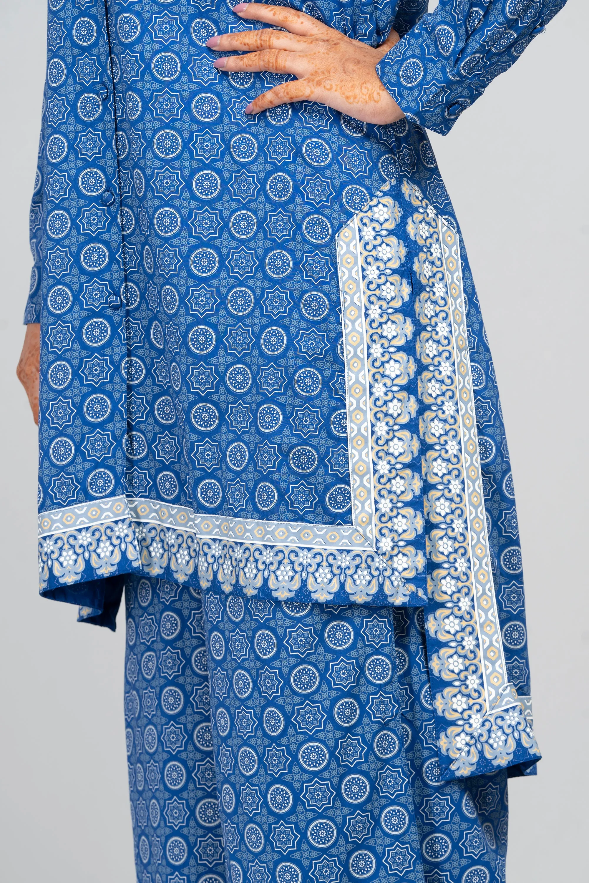 Allover Rotary Printed Viscose Two-Piece Ethnic Set