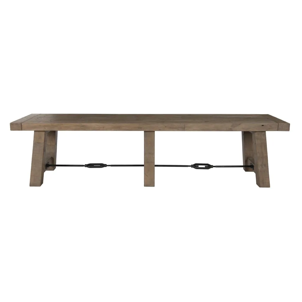 Handcrafted Reclaimed Wood Dining Bench with Grains, Distressed Gray - BM203606 By Casagear Home