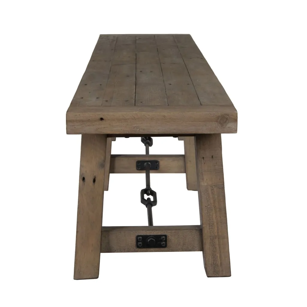 Handcrafted Reclaimed Wood Dining Bench with Grains, Distressed Gray - BM203606 By Casagear Home