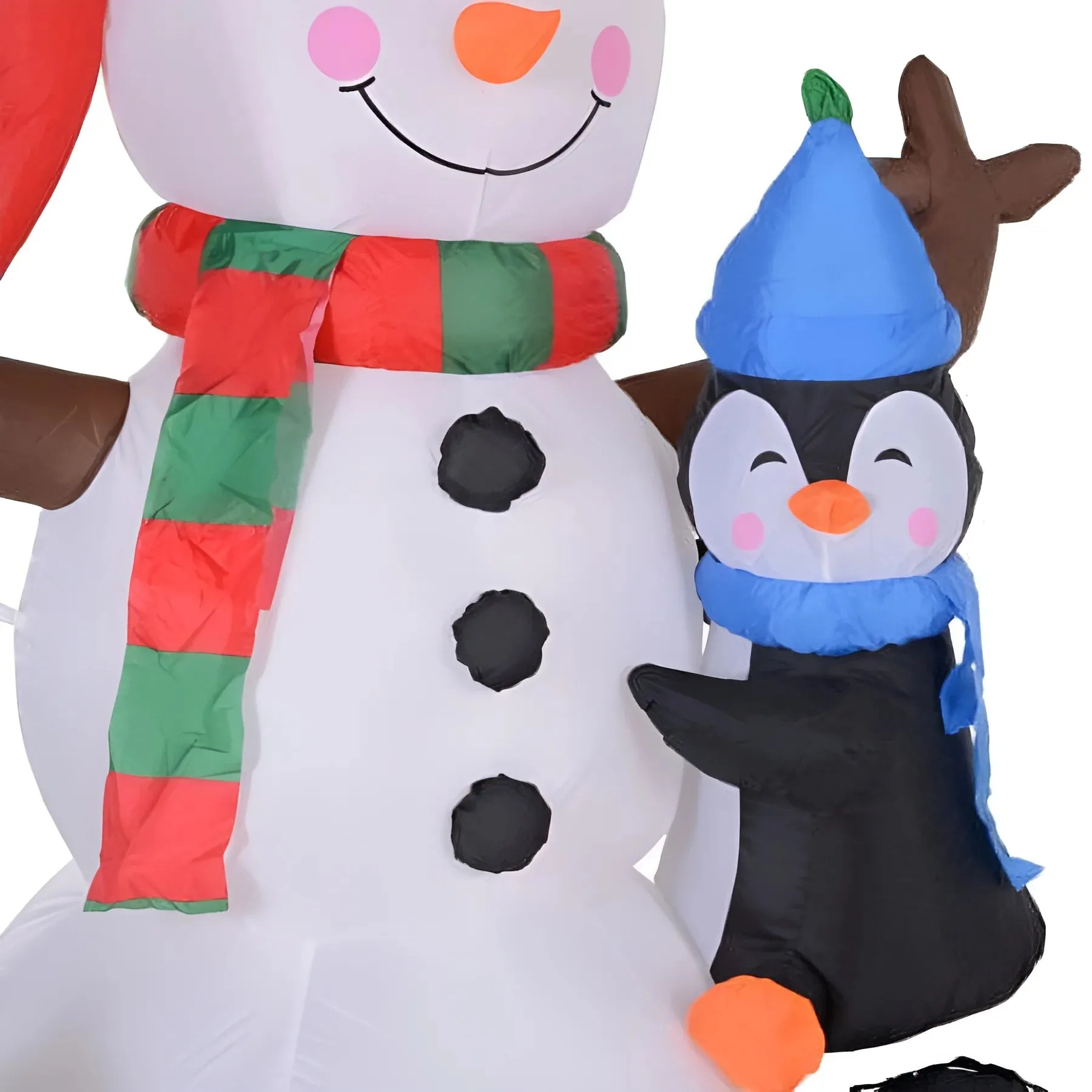 Homcom 6' Christmas Holiday Yard Inflatable Outdoor, Light Up Led Xmas Decoration, 3 Penguins Building Snowman