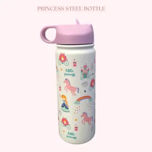 Insulated Steel Water Bottle With Straw- 475 ML - Little Princess