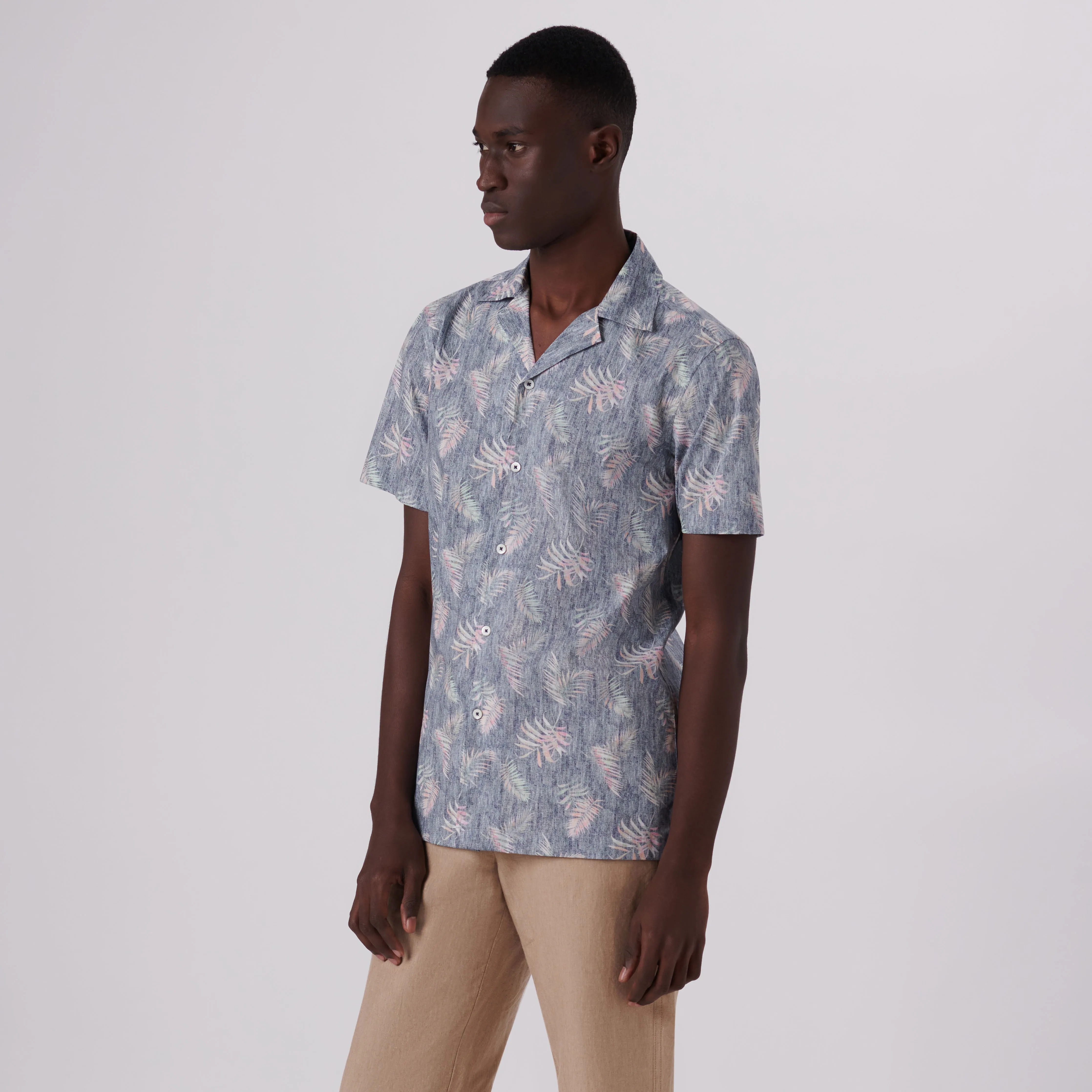 Jackson Leaf Print Short Sleeve Shirt