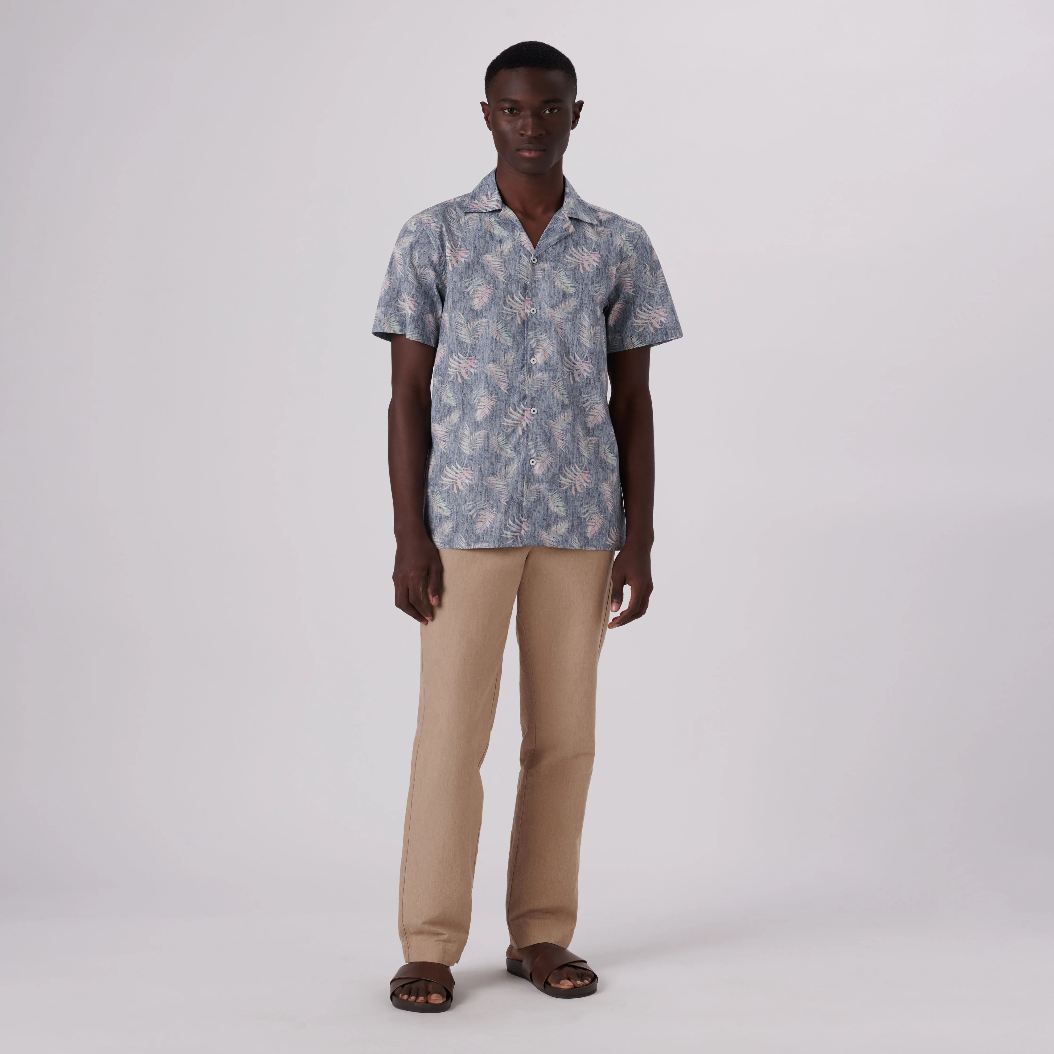 Jackson Leaf Print Short Sleeve Shirt