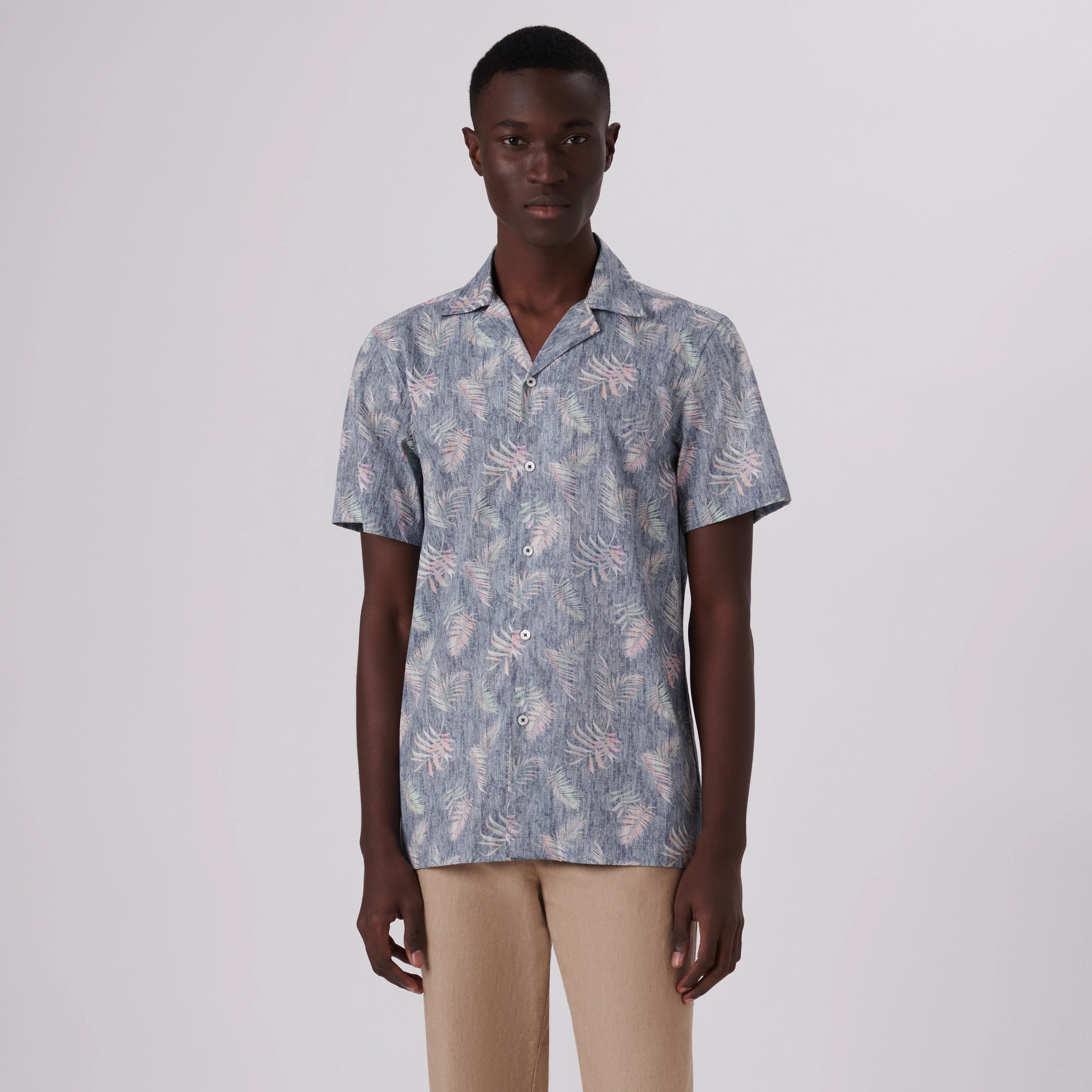 Jackson Leaf Print Short Sleeve Shirt