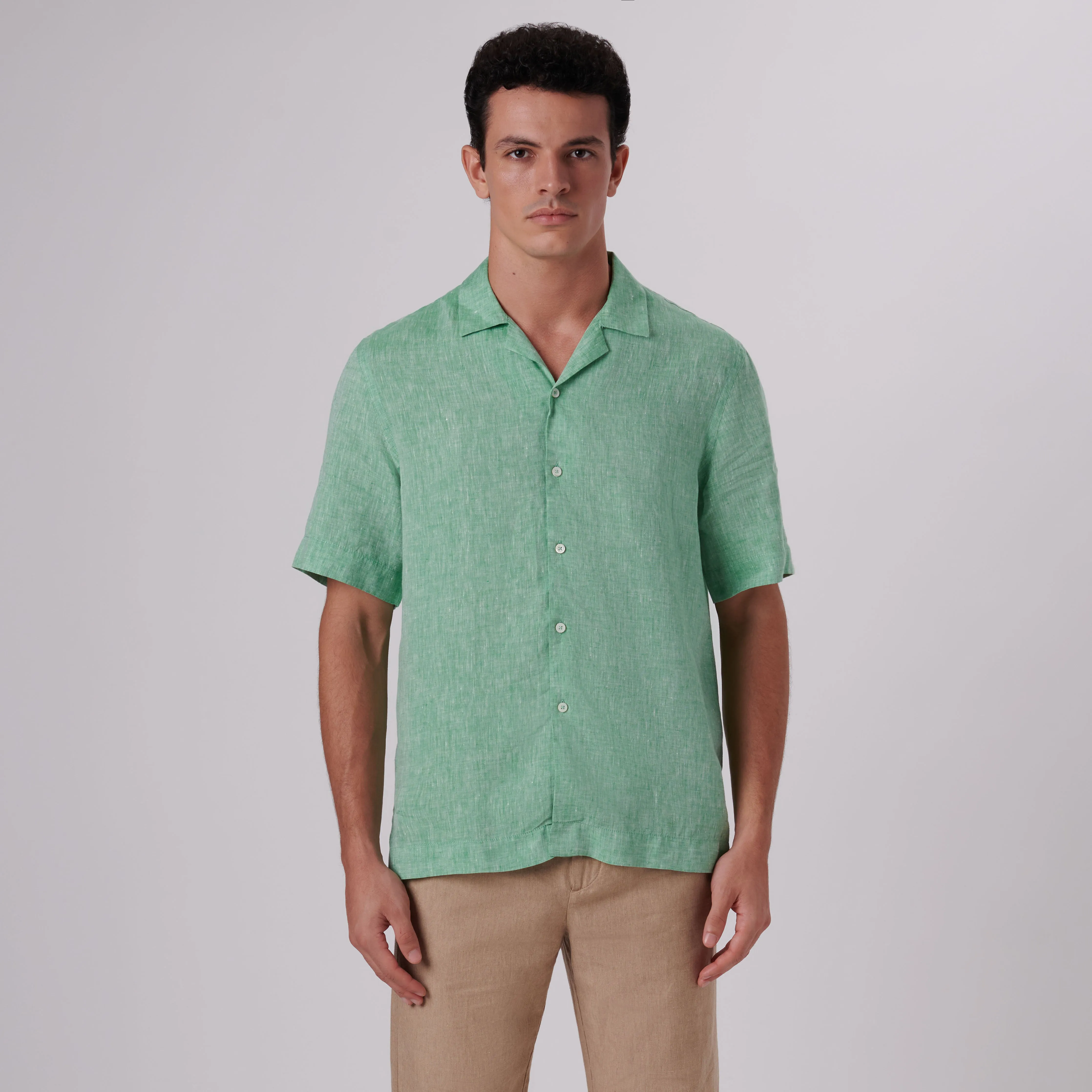 Jackson Solid Short Sleeve Linen Shirt