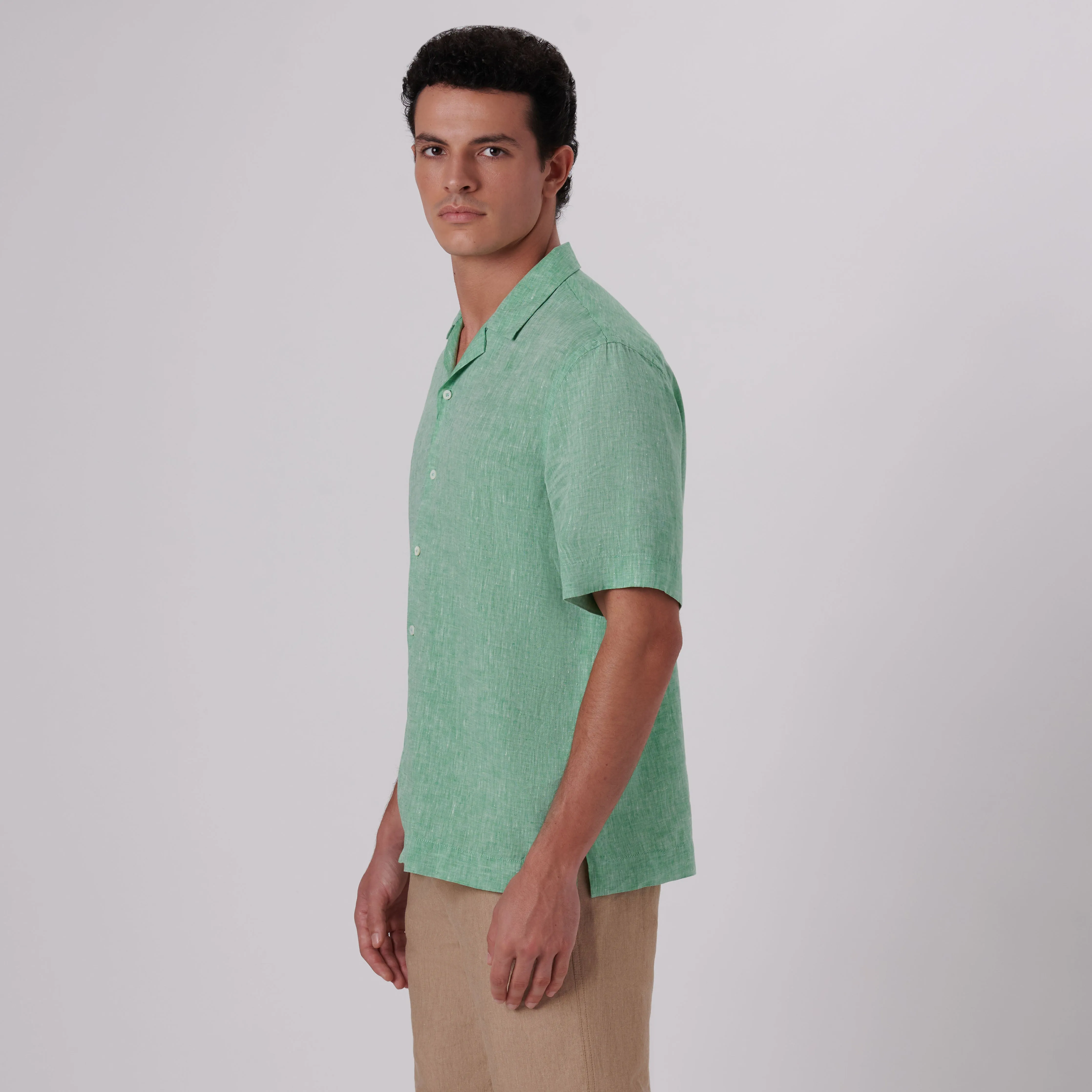 Jackson Solid Short Sleeve Linen Shirt