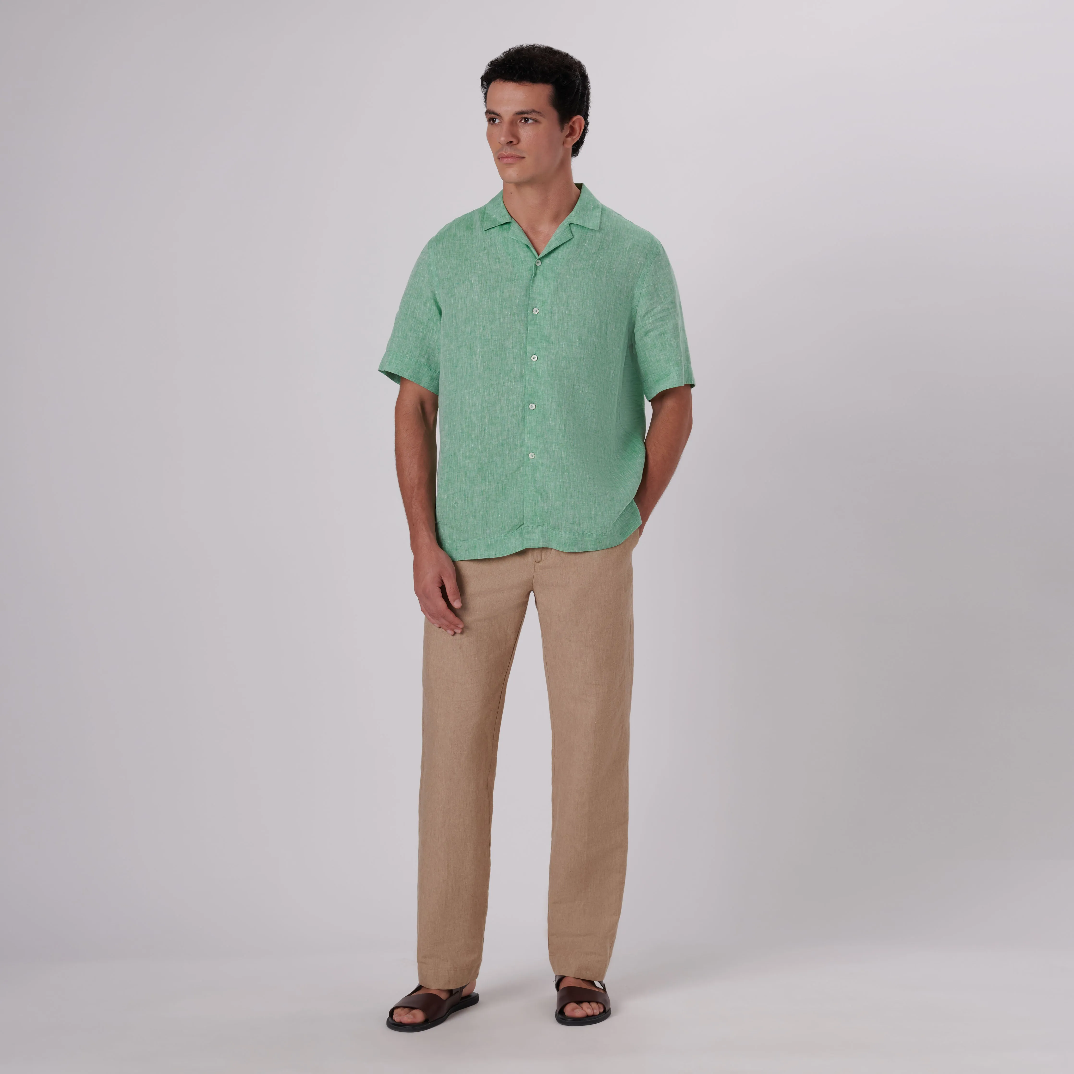 Jackson Solid Short Sleeve Linen Shirt