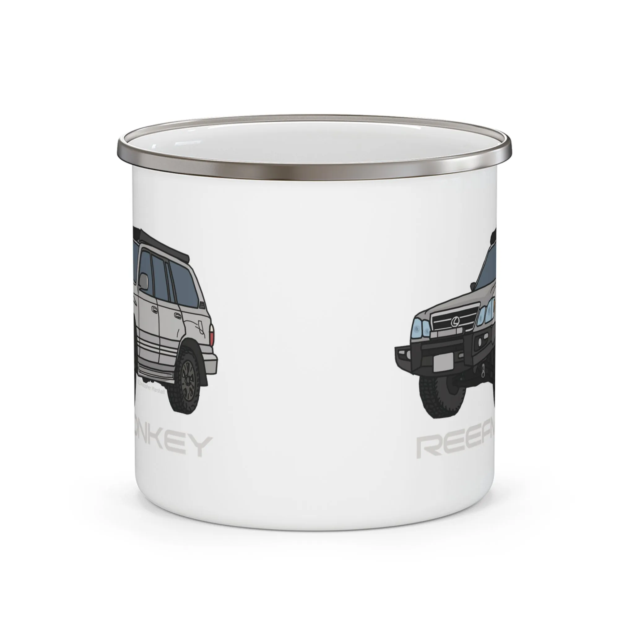 LX470 Lexus Enamel Camping Mug - Reefmonkey Artist Chris Marshall