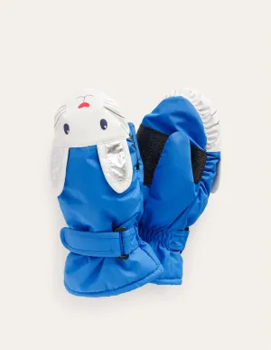 Novelty All Weather Mittens-Blue Bunnies