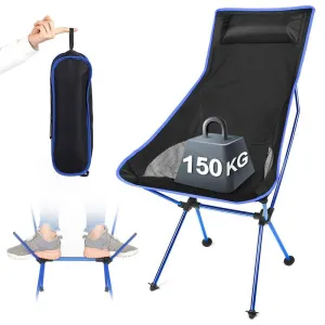 Portable Folding Chair Outdoor Camping Travel Fishing Chair 150kg MaxLoad BBQ