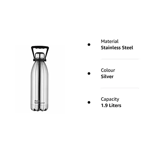 The Better Home 2 Ltrs Thermosteel Bottle | Doubled Wall 304 Stainless Steel | Stays Hot For 18 Hrs & Cold For 24 Hrs | Rustproof & Leakproof | Insulated Water Bottles for Office, Camping, Travel