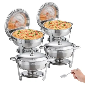 VEVOR 6 QT 4-Pack Round Chaffing Dish buffet set