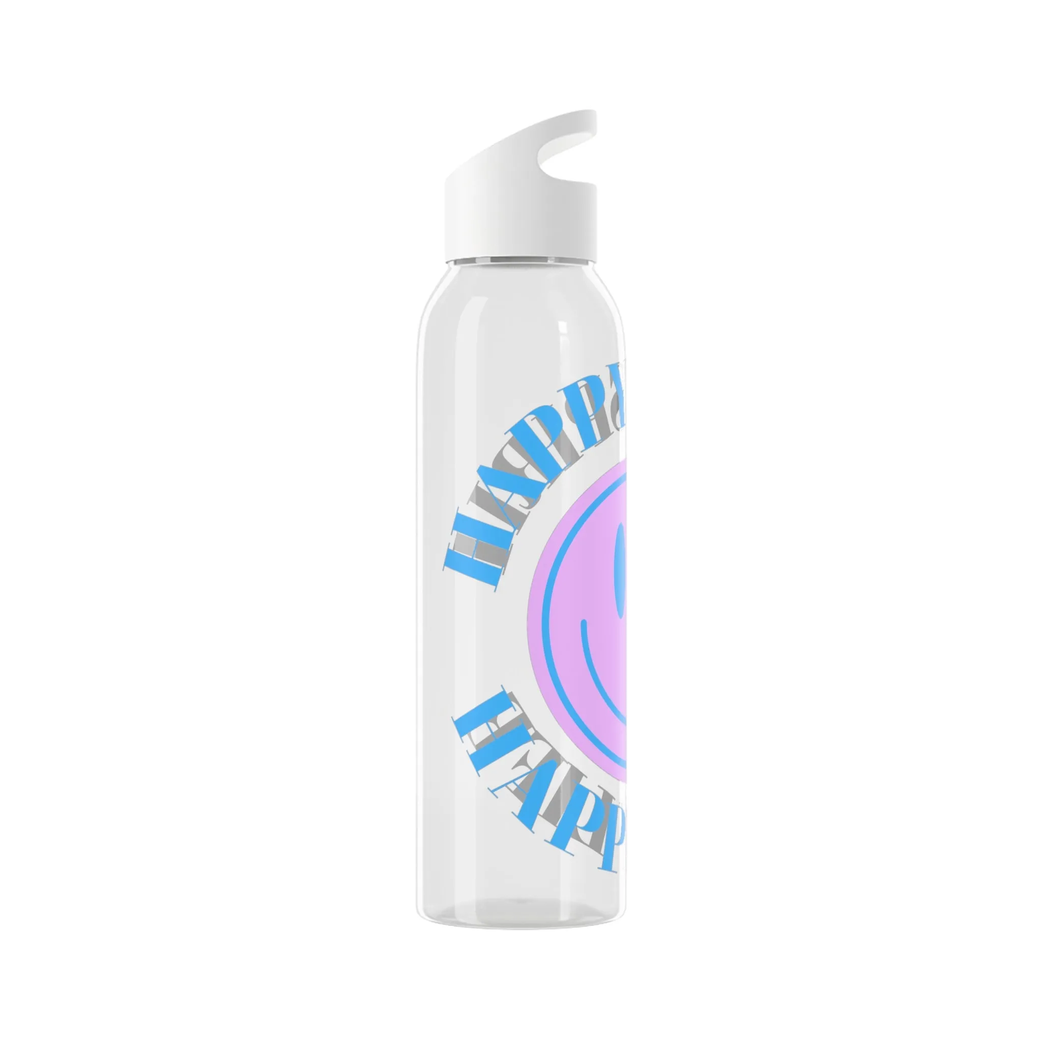Water Bottle Happy Spirit Happy Life, Aesthetic Pink, Smile Face, Trendy Tumblr Bottle, Tritan Purple Happy Mind Tumbler, BPA Free Bottle